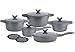 Produktbild 12-tlg Topfset Kochtopfset mit Granitbeschichtung KLAUSBERG VIVACE GREY KB-7352