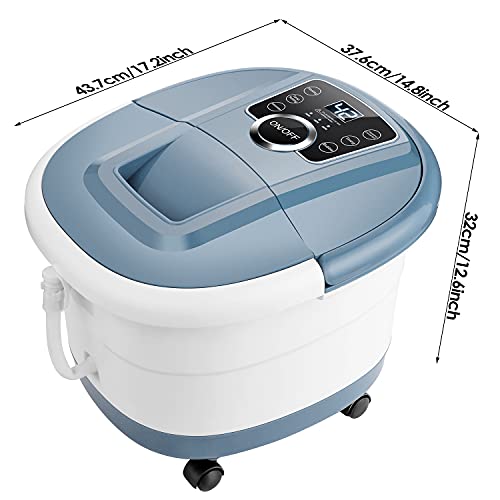 Ovitus Foot Bath Spa Massager With Heat Bubbles,Pedicure Spa Soaker 16 Motorized Shiatsu Roller Massage Feet, Frequency Conversion, Adjustable Time & Temperature, Led Display Touch-Key #TOP5