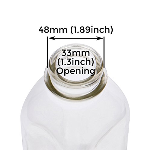 Glass Milk Bottles - USA Made 33.8 oz Jugs with Extra Lids - Set of 4