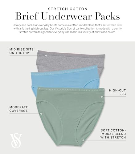 Victoria's Secret Women's Cotton Brief Underwear, Full Coverage Panties for Women, Multi Pack (XS-XXL) - Image 5