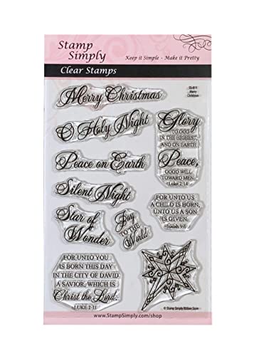 Stamp Simply Clear Stamps Christian Religious Merry Christmas 4X6 Inch Sheet - 10 Pieces #TOP1