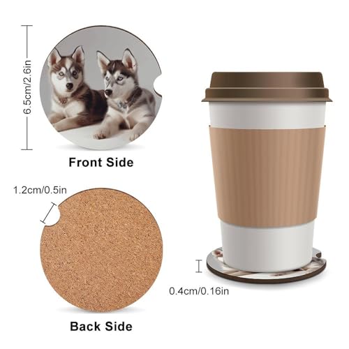 Posavasos para autos con diseño de perro, 2 piezas miniatura 2