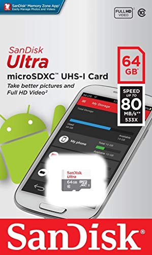 Cartão De Memoria 64gb Micro Sd Cl10 80mb/s Ultra Sdsquns Sandisk