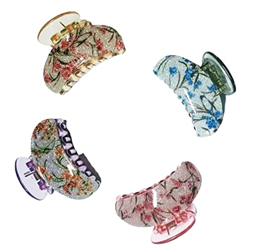 Drishti Floral Plastic Hair Clutcher/Hair Claw Clip For Girls And Women Medium Size (Pack of 4) (B09BVGKKY5) Amazon Price History, Amazon Price Tracker