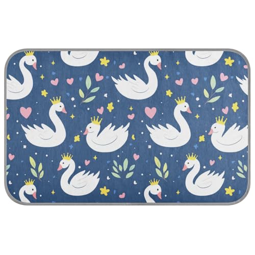 EtherSpher Cartoon Cute White Swan Summer pet Cooling mat Self Cooling Washable cat Bed for Kitten Cozy Sleeping Soft tapete enfriador para Perros M