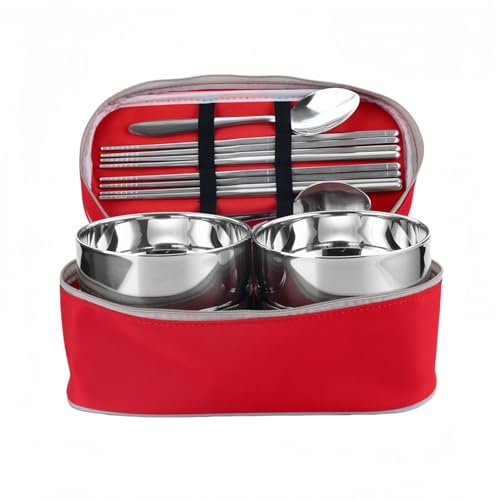 4�l�p�H��Z�b�g�E�X�e�����X���{�E��/�X�v�[��/���E���[�ܕt�� | �g�ѕ֗��ȃX�^�b�L���O��| �s�N�j�b�N/�L�����v/�o�R/�ނ�/���s�ɓK�����A�E�g�h�A�p�H��Z�b�g (���b�h)