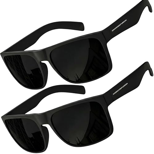 grinderPUNCH Super Dark Polarized Sunglasses Men Women Category 4 Sun Glasses Black Out Shades UV400 Protection (Matte)