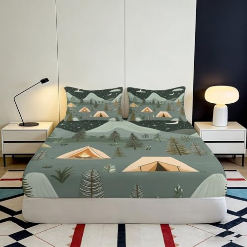 Housse matelas camping 120x200 drap housse microfibre 3D
