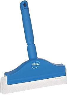Vikan 77513 Foam Rubber Polypropylene Frame Bench Fixed Head Squeegee, 10", Blue