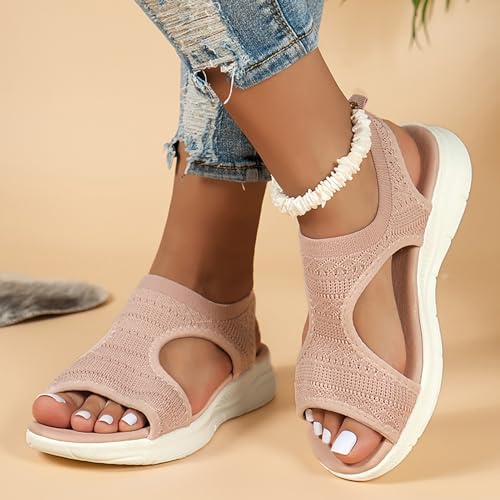 HEONSATI Wide Fit Orthopedic Sandals for Women Uk with Arch Support Summer Ladies Wedge Sandals Walking Platform Casual Beach Shoes Comfy Washable Slingback Slide Sport Open Toe Memory Foam - Image 3