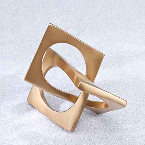 Modern Geometric Sculpture Gold Knot Statue Decor, Home Gold Bookcase Centerpiece Jax Decorative, Geometric Tabletop Sculpture And Figurines, For Golden Home Decor Accent, Cube Decorative Ornaments #TOP3