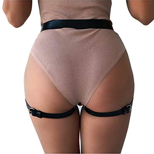 gazechimp Arnês De Couro Punk Feminino Cinto-liga Cinto Perna Cinto Night Clubwear