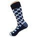 SockFly Qbert Blue Dress Socks Funny Novelty Crazy Fun Design Men Size 8-12 Cotton Casual Crew Colorful Funky Fancy Socks Gift for Men
