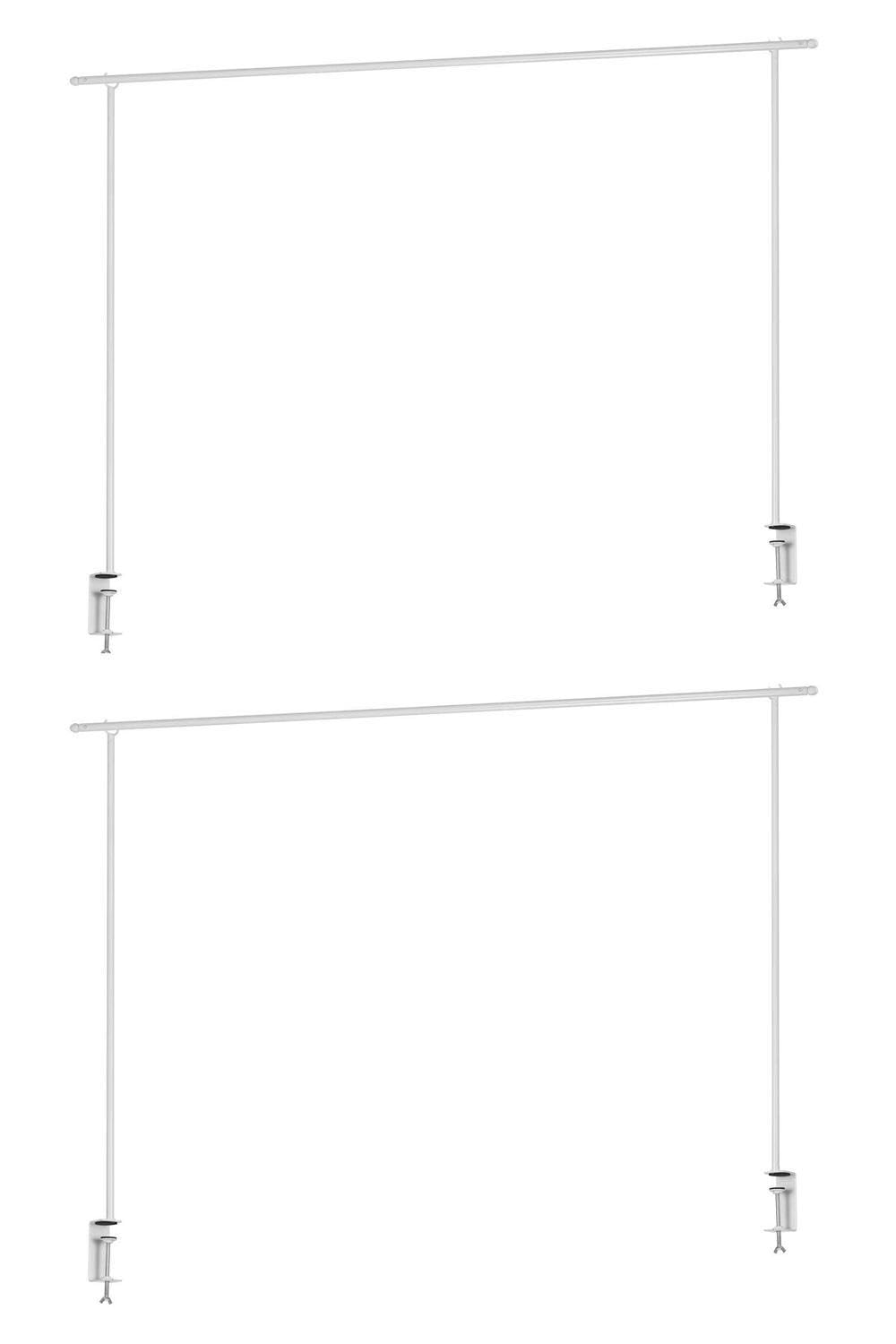 Deko-Tischgestelle 2er Set zum Klemmen - Breite 176 cm - Ausziehbar auf bis zu 250 cm - Metall - Weiß - Tischstange Dekostange Tischdekorationshalter