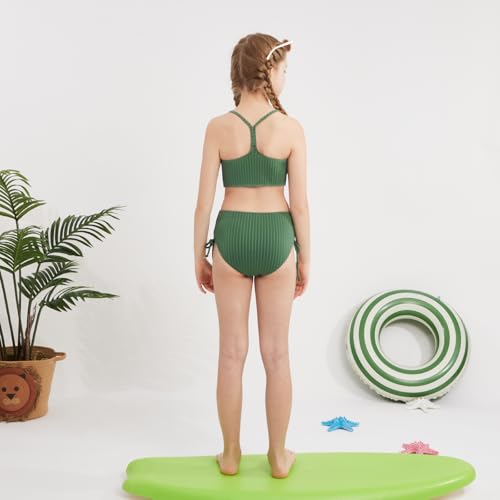 Image of Weixinbuy Girls Swimsuits Summer Bathing Suit for Teens Girls 2 Piece Bikini Set Solid Beach Swimsuit Swimwear for Girls