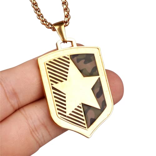 MIYU Military Tag Navy Long Men Necklaces Pendants Chain Punk for Boyfriend Male Stainless Steel Jewelry Creativity Gift