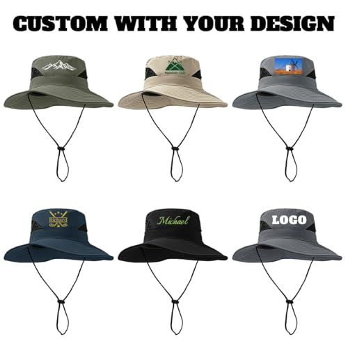 Sombrero personalizado con ala ancha y protección UV UPF 50+ miniatura 2