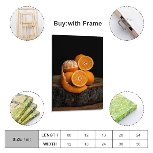 Mandarines pelées tableau pour raviver un mur blanc vide 40x60 cm. - 2