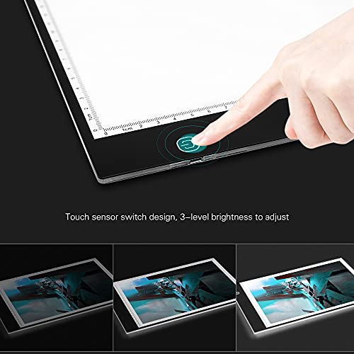 Domary A4 LED Light Box Tracer Ultra-fino USB Powered Tracing Light Pad Board Brilho ajustável de 3