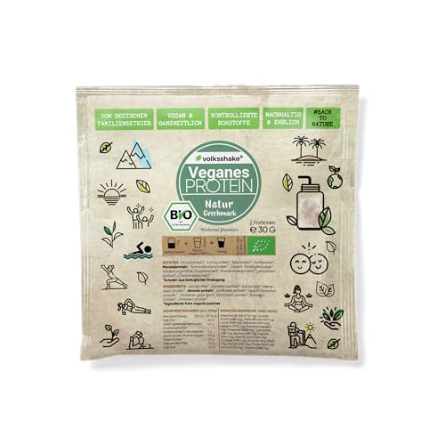 Volksshake Probeset | Kleinpackungen zum Probieren | 15 verschiedene Sorten | Veganes Protein | Smoothiepulver | Premiumqualität vom Bodensee | Made in Germany