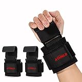 ATHNLD Zughilfen Krafttraining Frauen & Herren, Griffhilfen Kraftsport Haken, Zughilfe Fitness mit 8mm Dickes Neopren für Bodybuilding, Kreuzheben, Klimmzug, Powerlifting und Kurzhantel (1 Paar)