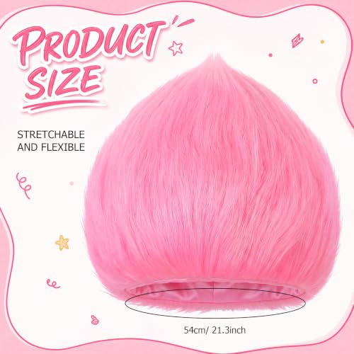 Image of Geyoga 1 Pcs Funny Wig Crazy Hair for Halloween Party,Light Pink