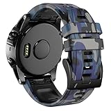 ANCOOL Compatible with Garmin Fenix 6/7 Bands,22MM Soft Watchbands Replacement for Fenix 7 Pro/Fenix 8 47mm/Fenix 5/Fenix 6 Pro/Fenix 5 Plus/Quatix 6/Approach S62,Camouflage Blue