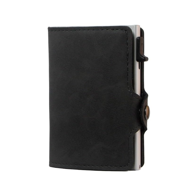 Card Holder Wallet Pop Up Credit Card Wallet RFID Blocking Credit Card Holder Leather Credit Card Wallet for Man Minimalist Card Wallet Auto Pop Up Card Holder Small Wallet for Men(Gray)