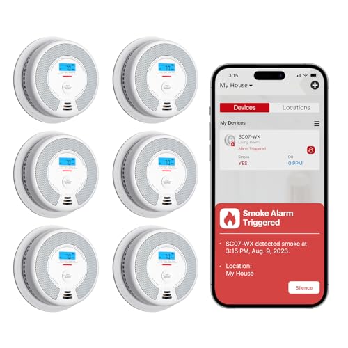 X-Sense Smart Smoke Detector Carbon Monoxide Detector Combo with Replaceable Battery, Wi-Fi Smoke and Carbon Monoxide Detector with Real-Time App Noti