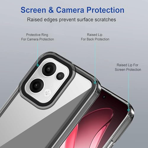 Image of Zapcase Back Case Cover for Oppo Reno 13 5G | Compatible for Oppo Reno 13 5G Back Cover | Case Cover with Camera Protection | (TPU + PC | Translucent Black)