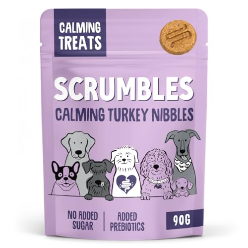 Scrumbles Nibbles 100% Natural Calming Dog Treats Grain Free Turkey Training Treats 100g pouch.