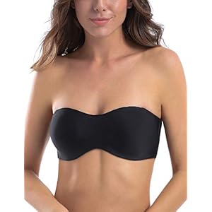 MELENECA Women’s Strapless Bra for Large Bust Minimizer Unlined Bandeau with Underwire
