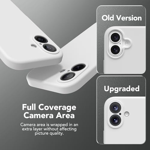 Image of Magnetic for iPhone 16 Plus Case, Compatible with MagSafe, [Full Camera Protection][Screen Protector] Silicone Shockproof Protective Phone Case for iPhone 16 Plus 6.7 inch, White