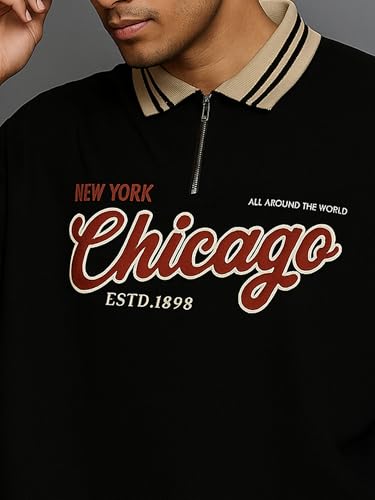 Image of Jump Cuts|| Mens|| Printed|| Polo Neck ||Full Sleeve||Cotton Blend|| Polo T-Shirt