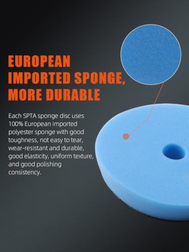Image of Blue T60 Moderate-Cut Foam Polishing Pads, SPTA 1Pc 3.5 Inch Face for 3 Inch 80mm Backing Plate Compound Buffing Sponge Pads for Car Buffer Polisher Compounding, Polishing and Waxing -FPTSS3G