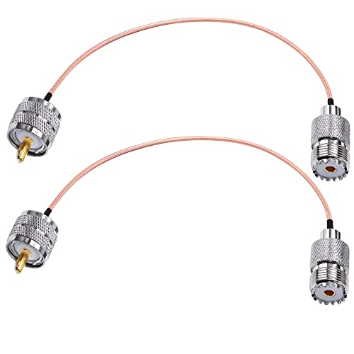 TUOLNK UHF Male to Dual Female Cable RG316 PL259 to SO239 RF Coax Cable PL259 Jumper Pigtail 50 Ohm for CB Radio 8inch (20cm) 2 Pack