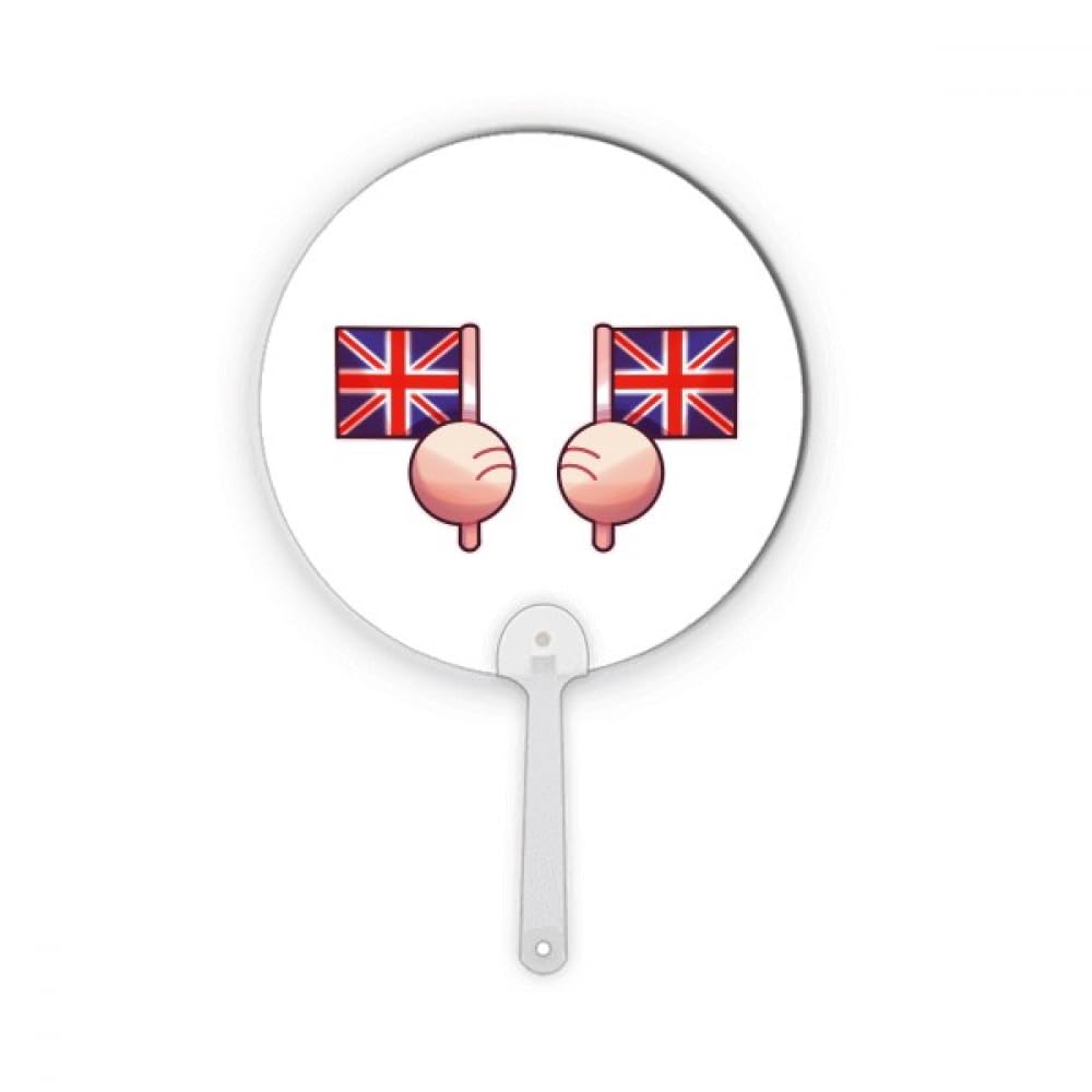Éventail rond Union Jack en plastique rigide pour pique-nique et été