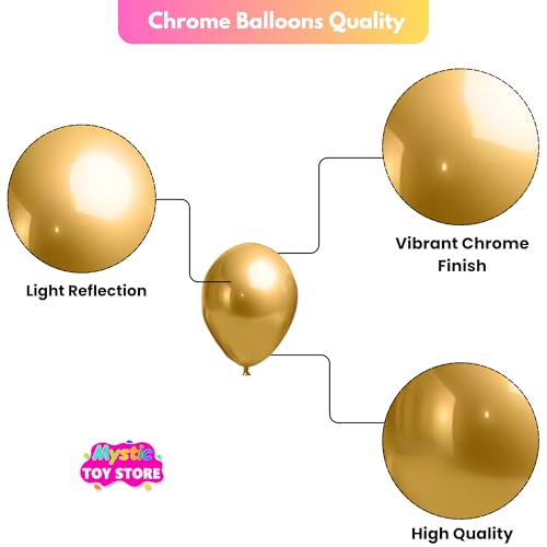 Image of 50 Pcs Multicolor Chrome Balloons for Birthday Decoration Items Anniversary Baby Shower Girls Year With Latex Chrome Balloon Happy Birthday Decoration Set Kit Combo