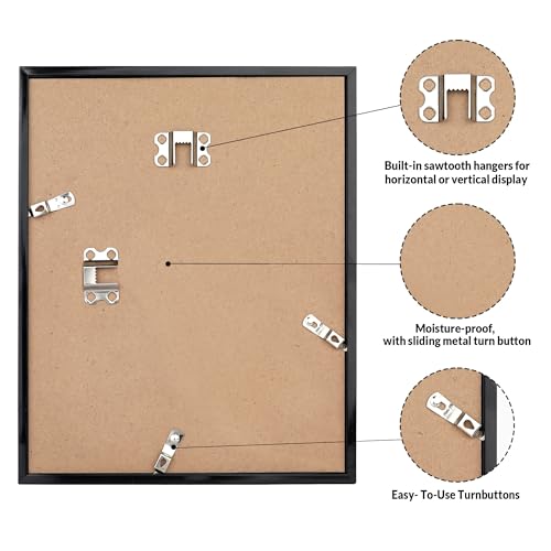 LaVie Home 9x11 Picture Frame for Wall Display, 9x11 Black Picture Frame with HD Plexiglas, 9 x 11 Frame 1 Pack, Display Frame for Vertical or Horizontal, Classic Collection