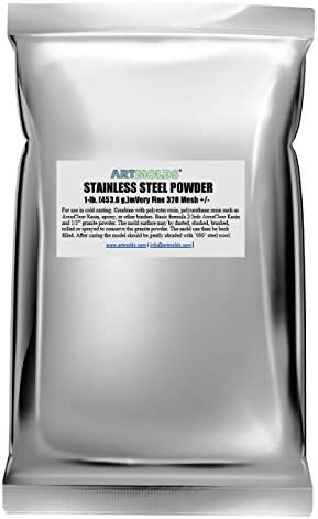 Artmolds High Grade Stainless Steel Powder - Easy Cold Casting Formula with Polyurethane Resin for Making Sculptures | Home and Office Decors - 1lb/350 Mesh