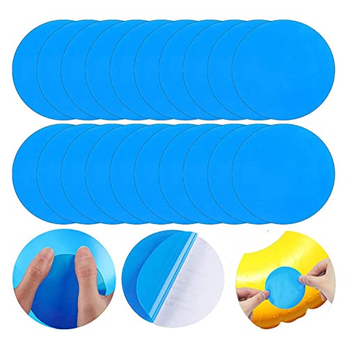 VAWSVOCS 20 Pièces Patchs de Réparation Auto-Adhésifs PVC,Kit Piscine Correctifs Auto-adhésif,Patchs De Kayak Imperméables,pour Piscines, Matelas, Bouées, Canoë Kayak Radeau Cover