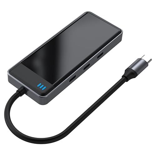 Hub USB C APM 6 en 1 avec 3 ports USB-A et 3 ports USB-C pour PC et MacBook