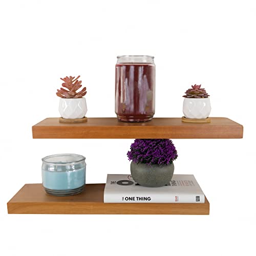 Vintayard Rustic Wood Floating Shelves, Distressed Wooden Shelf For Farmhouse Wall Decor, Set Of 2 Shelves Made From Solid Cedar Wood (17 In) #TOP2