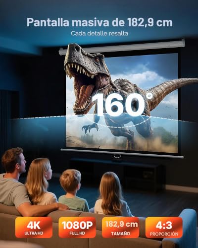 Pantalla de proyección de 1829 mm VEVOR 4K con amplio ángulo de visión para oficina 2