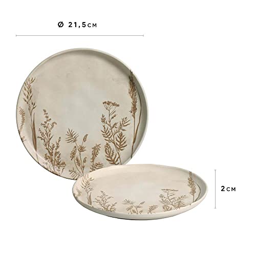 Conjunto C/ 6 Pratos De Sobremesa Bio Stoneware Solo Ø 21,5cm