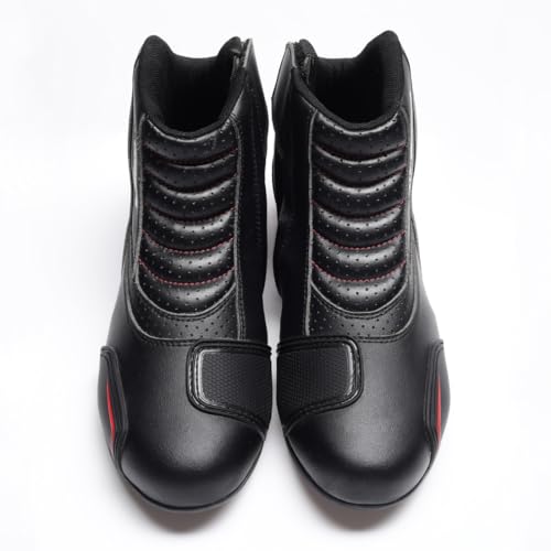 Image of TVS Racing Ankle Length Slip-On Riding Boots for Men:Waterproof Riding Shoes with Reflective Panel
