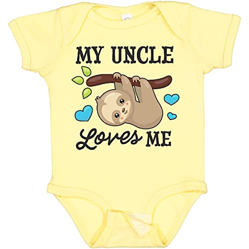 inktastic My Uncle Loves Me with Sloth and Hearts Baby Bodysuit