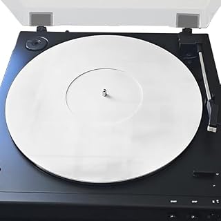 White Acrylic Turntable Mat, 11.75” Platter Slipmat for 12 » Vinyl Record Player, Antistatic and Noise-Reducing to Enhanced Tighter Bass Quality, Record Player Mat - Les Beatles, Paul McCartney, John Lennon, RIngo Starr, George Harrison
