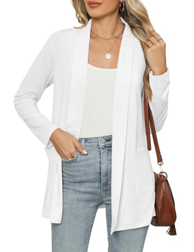Image of Micoson Long Sleeve Lightweight Thin 2025 Summer Cardigan for Women Casual Loose Fit Kimono Cover Up with Pockets