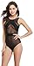 Women's Hot Sexy Mesh One Piece Monokini Bikini Swimsuit Swimwear, Large Black